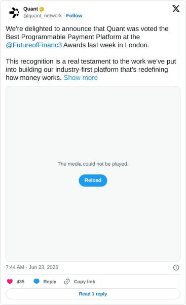 Quant Price Prediction: Award-winning payment platform eyes bullish reversal