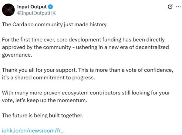 Cardano community approves $71M treasury spend for network upgrades Cardano community approves $71M treasury spend for network upgrades