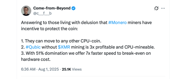 Qubic’s ‘Warming up the Engines’ Report Details 51% Strategy Ahead of Showdown With Monero