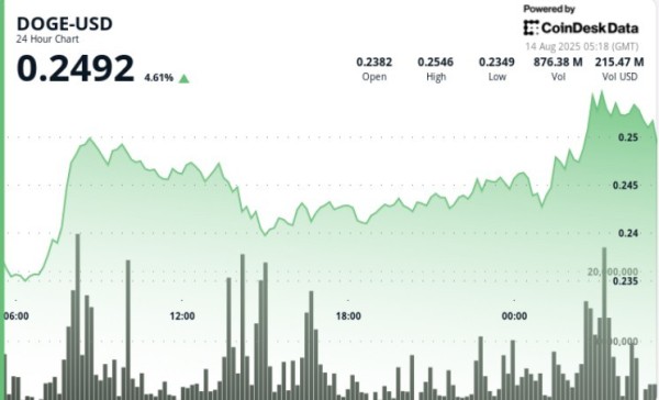DOGE Jumps 7% on $200M Whale Buys as Futures Bets Top $3B
