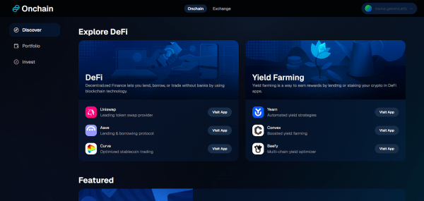 Gemini Teases ‘Onchain’ Platform as CEXs Push for DeFi Adoption