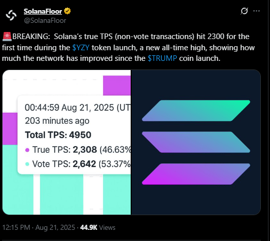 Solana Price Holds $200 As Transaction Speed Hits Record