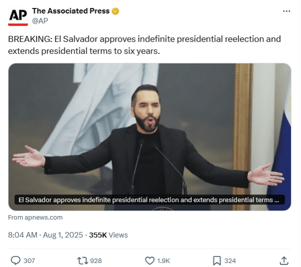 Salvadoran President Nayib Bukele can now run for election indefinitely Salvadoran President Nayib Bukele can now run for election indefinitely