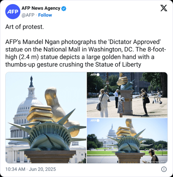 Memecoiners erect a 12-foot golden Trump Bitcoin statue near US Capitol Memecoiners erect a 12-foot golden Trump Bitcoin statue near US Capitol