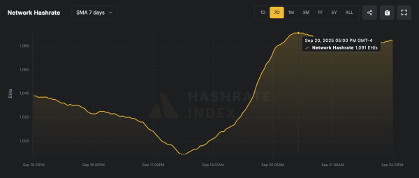 BTC Miners Defy Odds: Network Hashrate Hits 1.091 ZH/s Despite Falling Revenues