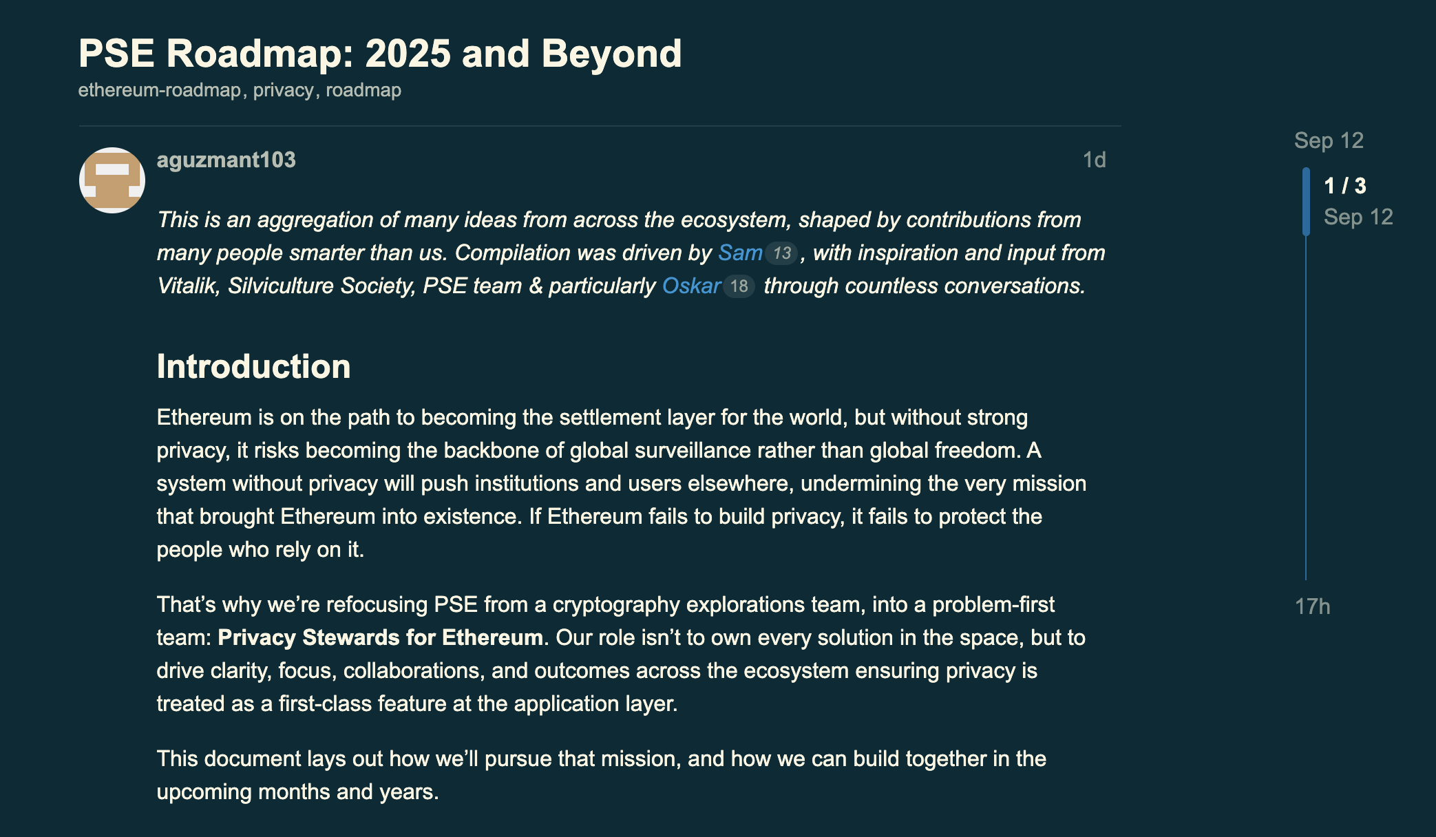 Ethereum Foundation introduces 'Privacy Stewards for Ethereum' and roadmap