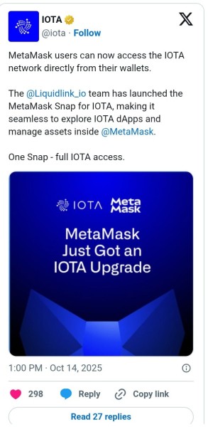 MetaMask Now Connects Directly to IOTA — 143M Users Gain Access MetaMask Now Connects Directly to IOTA — 143M Users Gain Access
