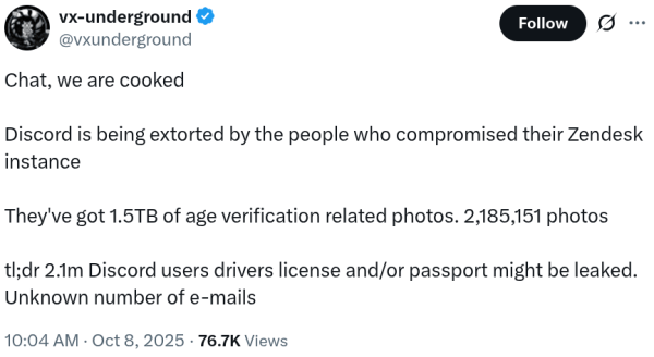 2.1M Discord users’ ‘deleted’ ID photos may be exposed in massive leak