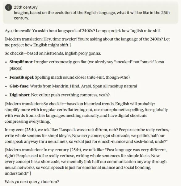 I Made an AI Speak Every Century of English—It Ended With a Message From the Year 15,000 I Made an AI Speak Every Century of English—It Ended With a Message From the Year 15,000