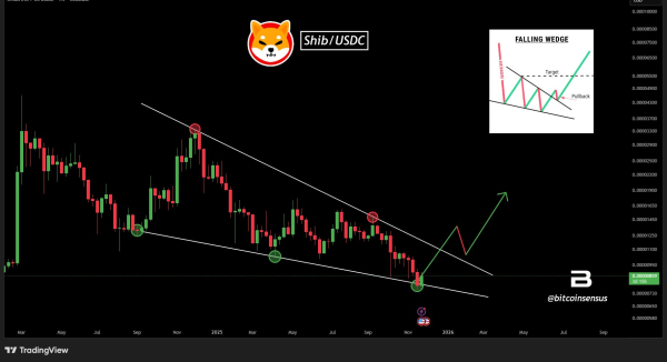 Shiba Inu Eyes Big Move as Falling Wedge Nears Breakout